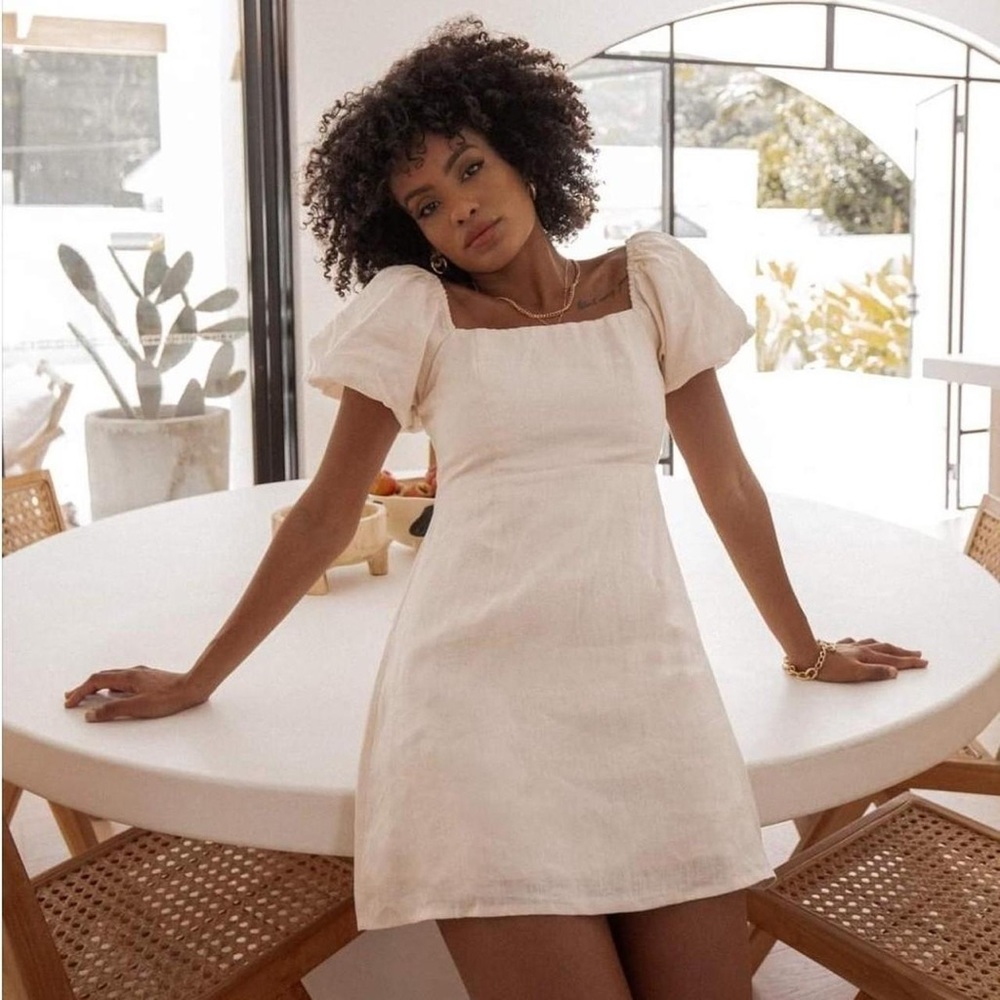 DISSH Cream Puff Sleeve Mini Dress